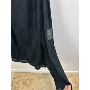 Lulus Loveliest Looks Black Floral Jacquard Tie-Strap Midi Dress Large NWT thumbnail 11
