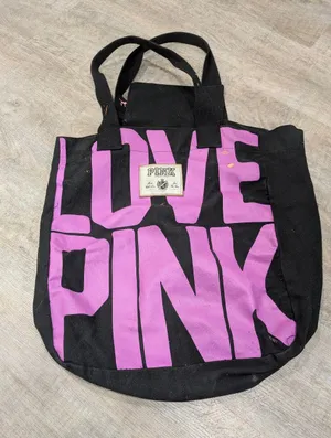 Vintage Victoria's Secret PINK Black Tote Bag thumbnail 1