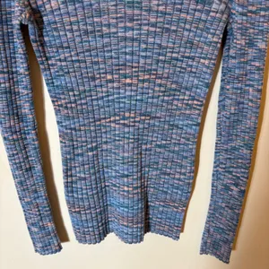 Sundance Blue Pink Space Dye Ribbed Turtleneck‎ Sweater Size Small thumbnail 3