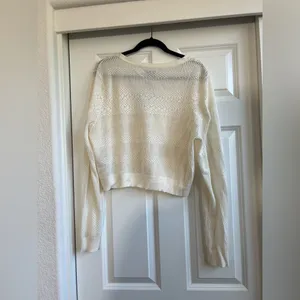 American Eagle Pointelle V-Neck Cardigan thumbnail 4