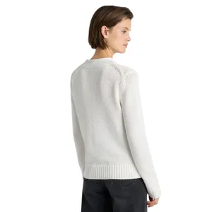 QUINCE Women’s White Organic Cotton Roll Neck Pull Over Sweater thumbnail 3