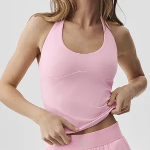 ALO Softsculpt Precision Halter Tank Pink Marshmallow S thumbnail 1