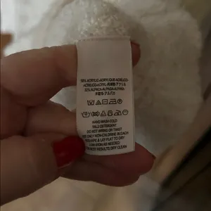 Free People Lofty Alpaca‎ Blend V Neck Ivory White Sweater Cozy Women's Medium thumbnail 9