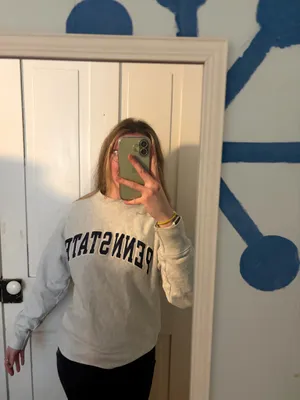 champion reverse weave Penn state gray crewneck thumbnail 3