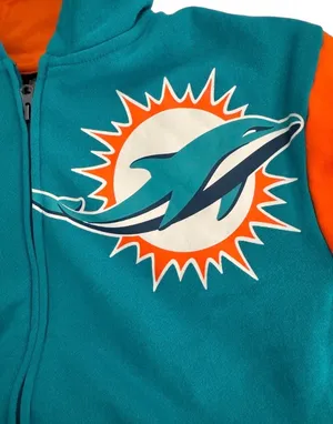NWT NFL Miami Dolphins Stadium Full-Zip Youth Hoodie Large 14/16 $50 MSRP thumbnail 4