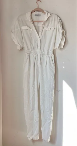 Young‎ Fabulous & Broke White Tencel Short Sleeve Utility Jumpsuit Women's XS thumbnail 1