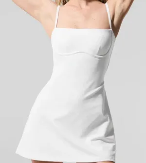 Alo Yoga Airbrush Streamlined Dress White/White M thumbnail 1