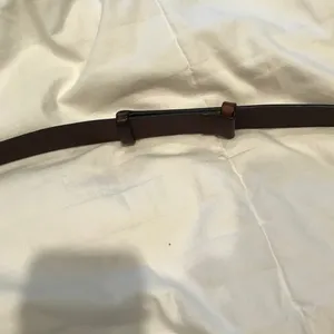 Brown leather adjustable belt size small thumbnail 2