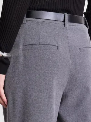 NWT LOFT Versa Seasonless Stretch Double Pleat Wide Leg Pants Heather Gray Sz 14 thumbnail 3
