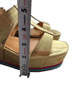 BILL BLASS Gold Platform Sandals Size 7.5 thumbnail 3
