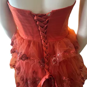 Strapless Tiered Tulle and Sequined Skirt Dress Cinnamon 9 NWOT thumbnail 4
