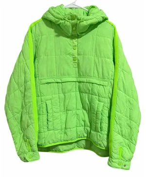 Free People Movement Pippa Packable Pullover Puffer Neon Lime Glow Women's Large thumbnail 1