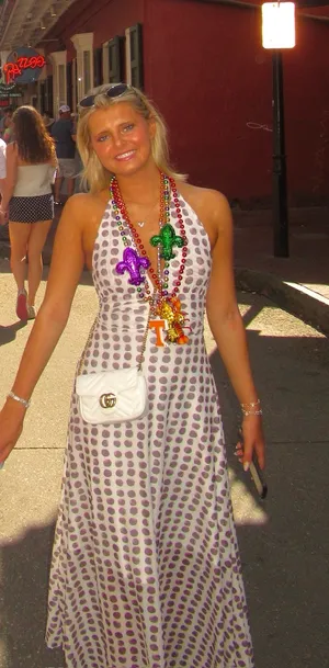 Brown polka dot maxi dress thumbnail 2