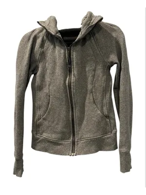 Lululemon Scuba Full Zip Hoodie Classic Fit Heathered Gray Jacket Size 4 Stretch thumbnail 1