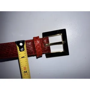 Vintage The RITZ Genuine Snake Skin Belt Size S Red Gold‎ Buckle 32" thumbnail 4