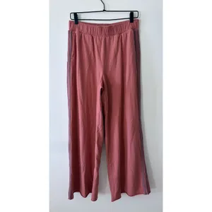 OFFLINE Aerie Mauve Pink Wide Leg Side Stripe Lounge Fleece Pants Womens Medium thumbnail 3
