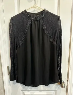 Panitti Black Lace Blouse XL thumbnail 1