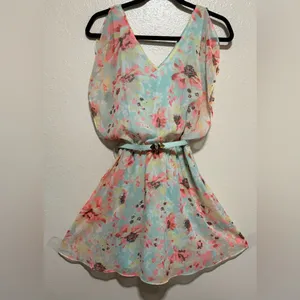 Candie’s Layered Floral Flutter Mini Dress | Soft Romantic Silhouette thumbnail 2