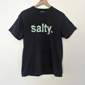 "Salty." Comfort Colors 100% cotton T-shirt Black M Tropical Conscious Veg thumbnail 1