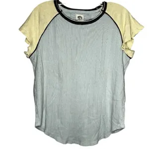 We‎ The Free Blue/Yellow Block That Baby Raglan Baseball Colorblock T-shirt thumbnail 2