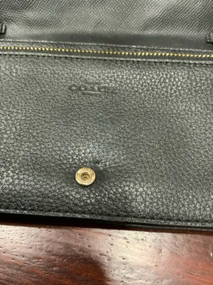 Authentic Coach wallet, pebble-grain leather, black with gold... thumbnail 10