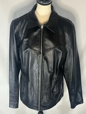 Wilson’s Leather Maxima Vintage Full Zip Weatern Yoke Women’s Leather Jacket XL thumbnail 1