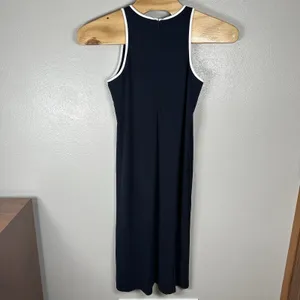 Tuckernuck Tori Racerback Navy Blue Midi‎ Dress Size Large White Trim Sleeveless thumbnail 4