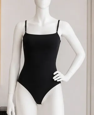 SUUKSESS Womens Bodysuit Black Cowl Neck Adjustable Straps XL thumbnail 1