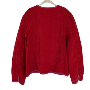 NWT Free People Quilted Velvet Natalia Jacket in Sweet Heart Sz Large thumbnail 6