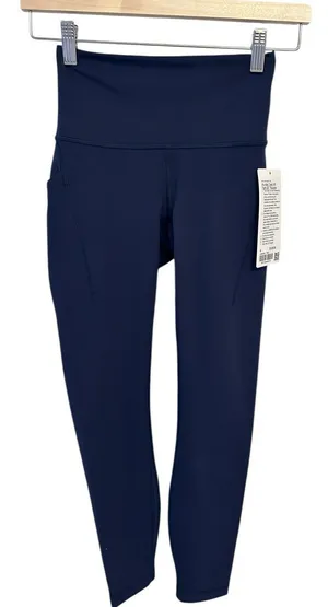 NWT Lululemon Wunder Train HR Tight 25" with Pockets size 4 25” True Navy thumbnail 1