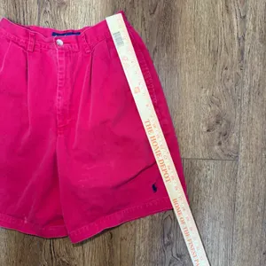 VTG 90s Ralph Lauren Womens Pleated Chino Shorts Red‎ High Rise Cotton Size 2 thumbnail 4