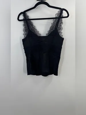 J.Crew Lace-trim tank top in luster charmeuse thumbnail 7