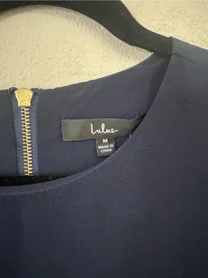 Lulu's Navy Short Sleeve Shift Mini Dress thumbnail 4