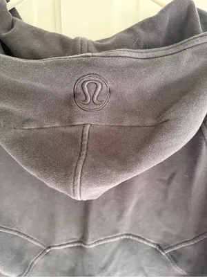 Lululemon Scuba Half Zip Cropped Hoodie Black Size S 6 Fleece‎ Thumbholes thumbnail 3