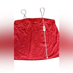 Vintage JCPENNY Nylon Camisole Slip Tank Top Small Red Square Neck Made in thumbnail 9