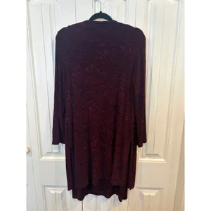 Coldwater Creek Plum Slinky Tank Dress And‎ Matching Paisley Cardigan Size MP thumbnail 2