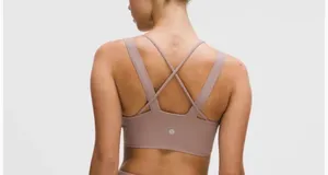 Lululemon Like A Cloud Longline Bra *Ribbed D/DD Ashen Rose Size 6 NWT thumbnail 2