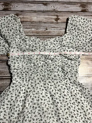 Altar’d State White Floral Puff-Sleeve Boho Mini Dress Size medium thumbnail 5