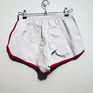 Vintage 1970s Retro Collegiate Pacific White and Red Shorts Women’s Small thumbnail 3
