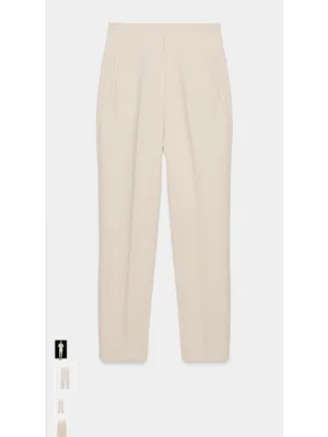 Zara Cream High-Waist Tailored Trousers thumbnail 2