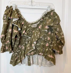 Free People Milkmaid Peasant Top Medium‎ Cottagecore Woodland Fairy Boho Forest thumbnail 1