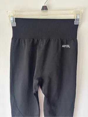 AYBL Black High Waist Leggings Workout Activewear Yoga Gym Sporty Athletic thumbnail 2