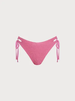 Berlook Pink Jacquard Underwire Triangle Bikini Top & Tie Cutout Bottom thumbnail 7