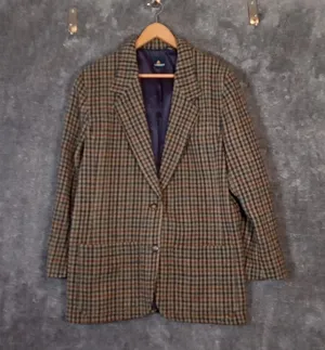 Lizsport Vintage 2 Buttons Womens Blazer Wool Dark Academia Office Size 14 thumbnail 1