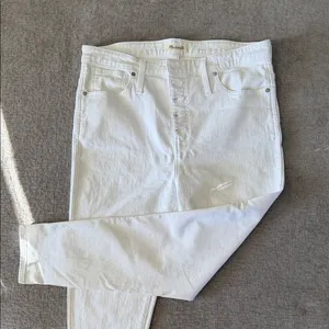 Madewell women’s white high skinny stretch denim Jeans‎ size 16/33 thumbnail 2