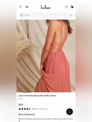 LULUS Women’s Lost In Paradise Rusty Rose V-neck Maxi Dress Size Medium thumbnail 3