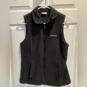 Columbia Vest Womens Medium Black Outdoors Full Zip Fleece Ladies thumbnail 1