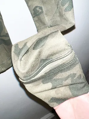 Lululemon Define Camo Zip-Up Athletic Jacket - Olive Green w/ Thumbholes thumbnail 4