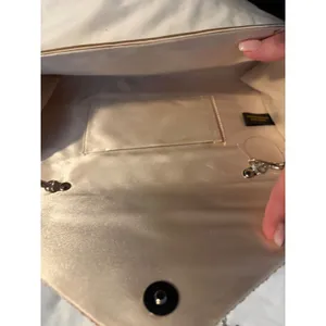 Champagne Satin‎ Pleated Rhinestone Evening Clutch Bag with Chain Strap Womens thumbnail 5