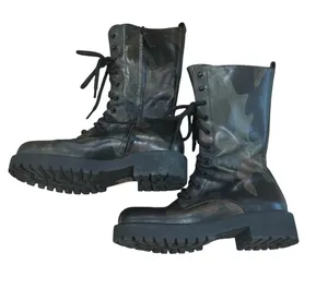 Michael Kors Brenna runway camo leather lace-up boots thumbnail 9
